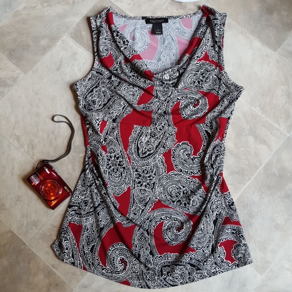 White House Black Market drape neck sleeveless top